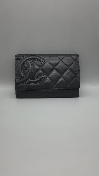 CHANEL Black Cambon Small Wallet