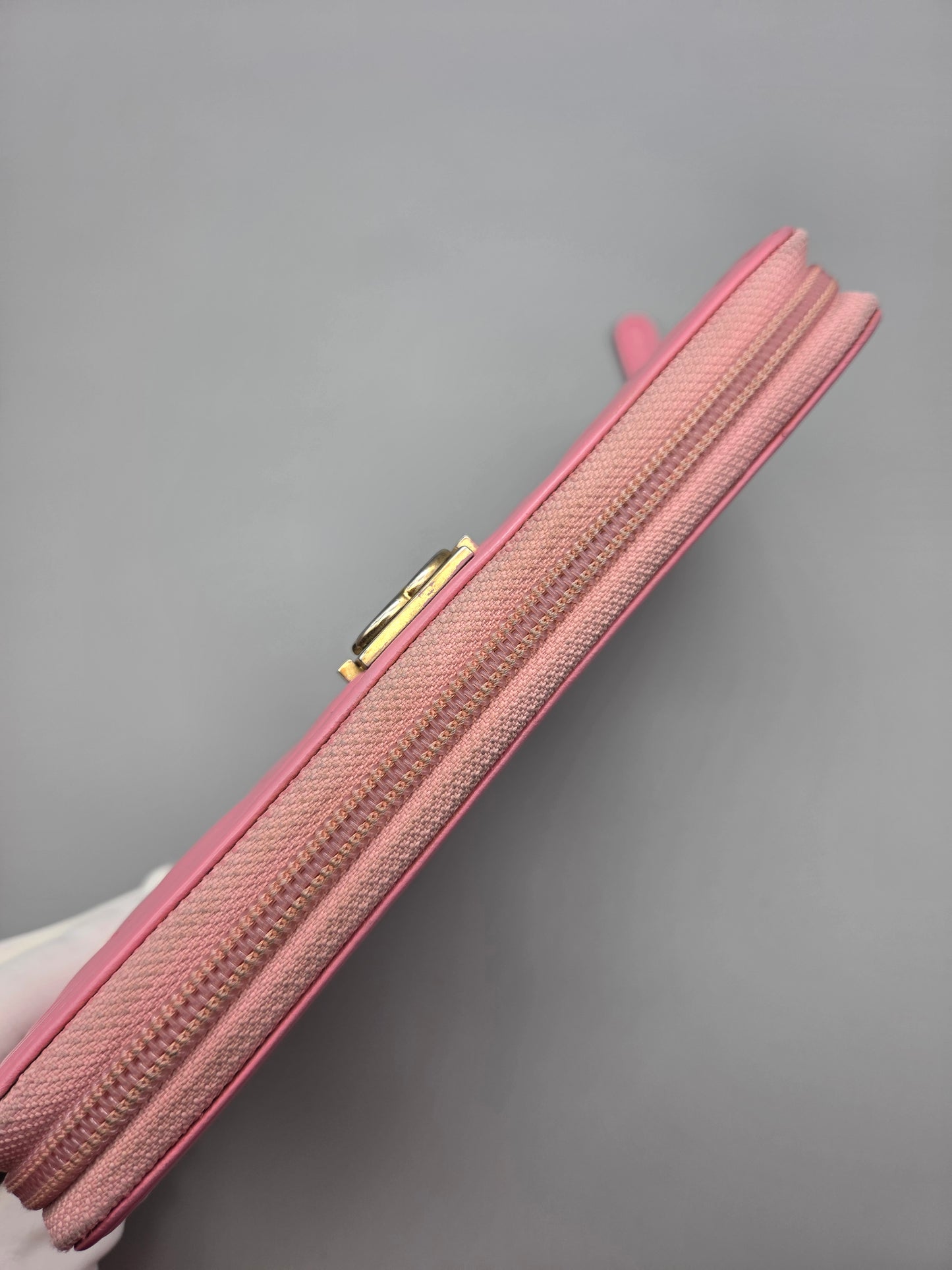 CHANEL Quilted Boy Zip Around Long Wallet
