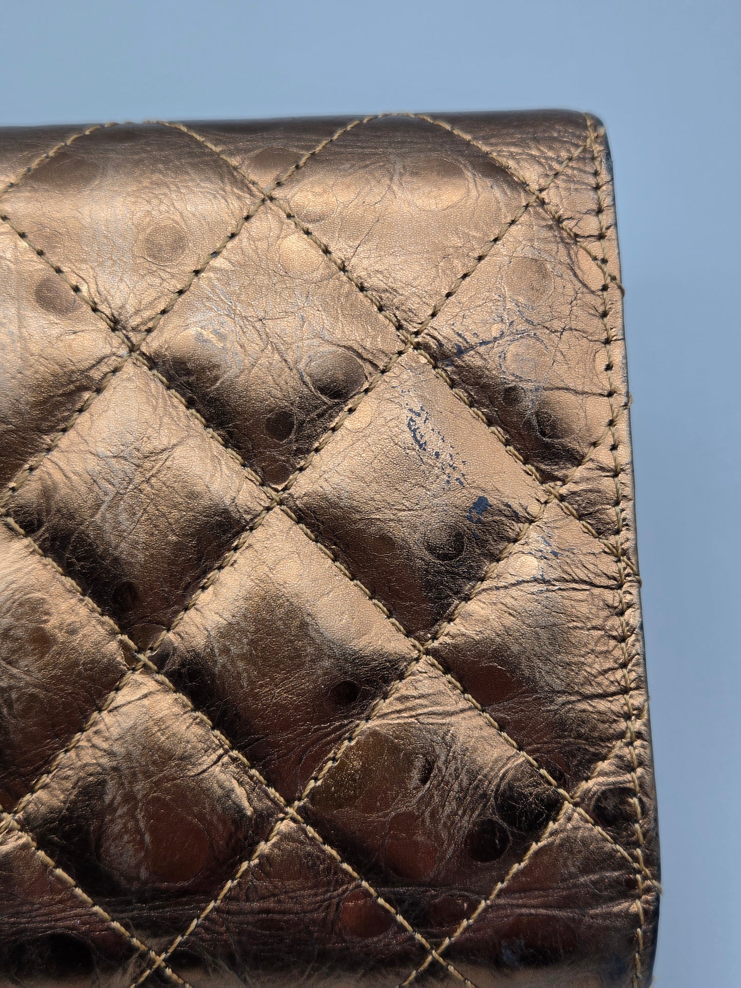 CHANEL 2.55 Reissue Bronze Quilted Leather Flap Wallet