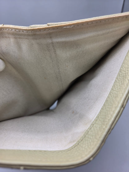 CHANEL Khaki Quilted Leather Yen Wallet