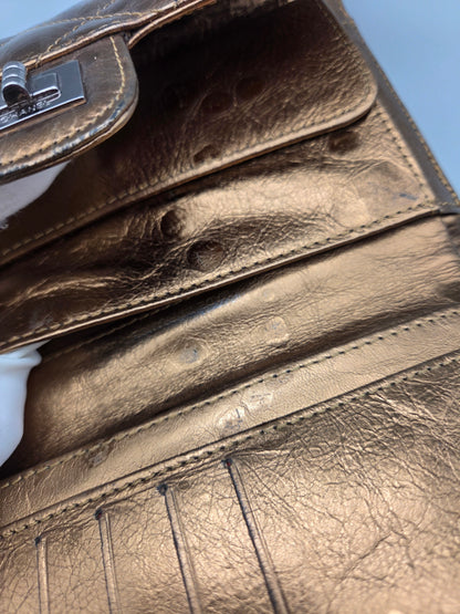 CHANEL 2.55 Reissue Bronze Quilted Leather Flap Wallet