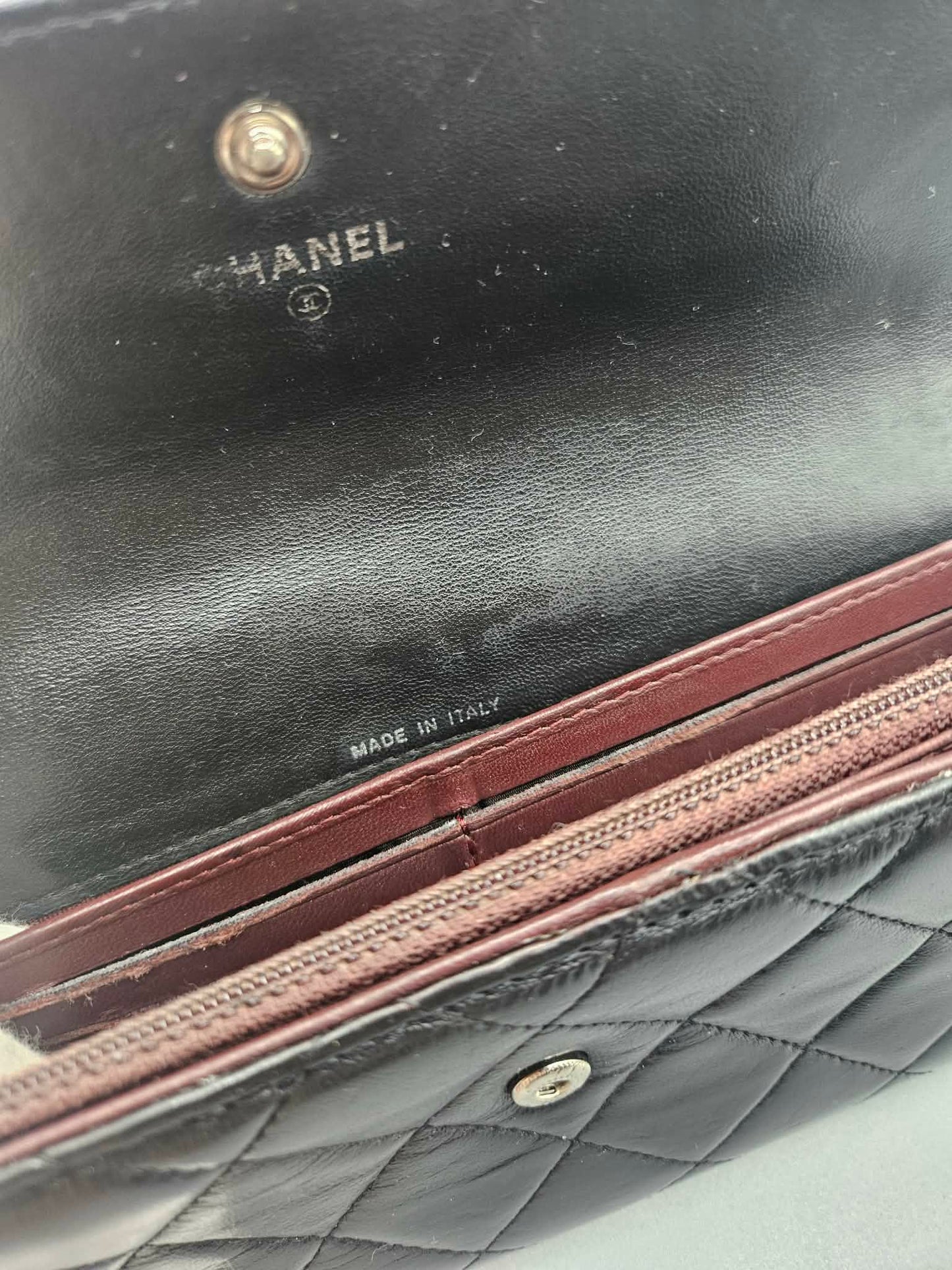 CHANEL Quilted Leather Clutch Wallet