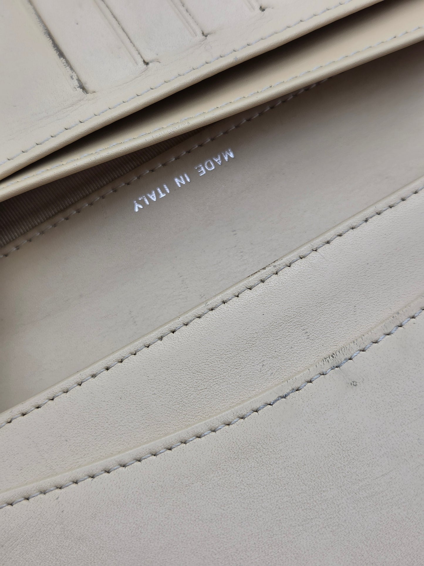 CHANEL Beige Quilted Leather Yen Wallet in Tan