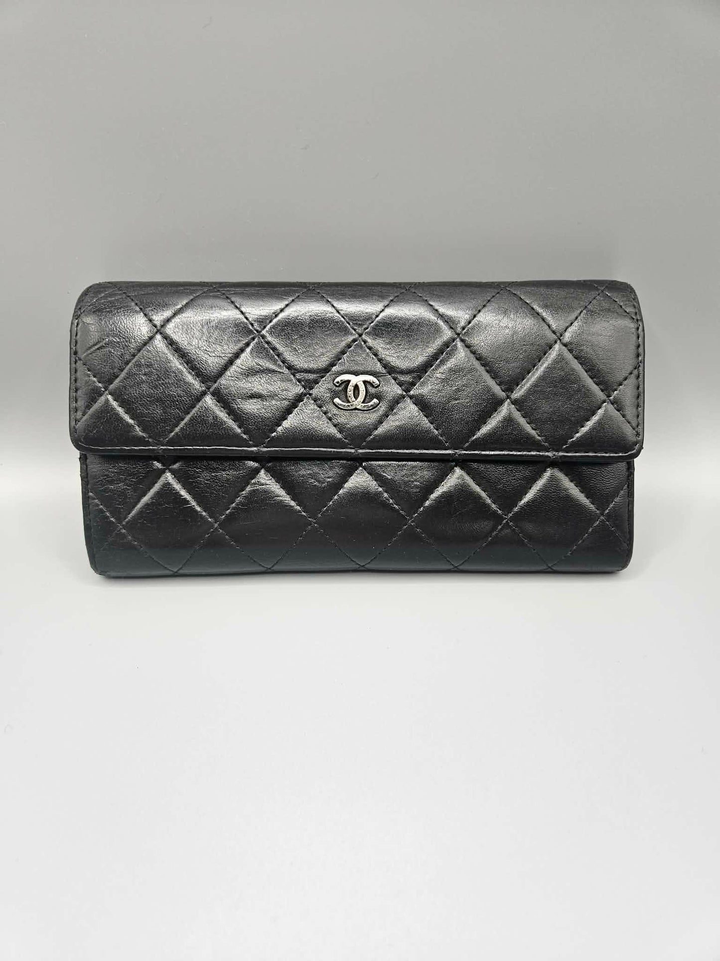 CHANEL Quilted Leather Clutch Wallet
