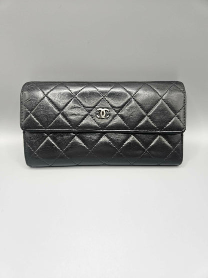 CHANEL Quilted Leather Clutch Wallet
