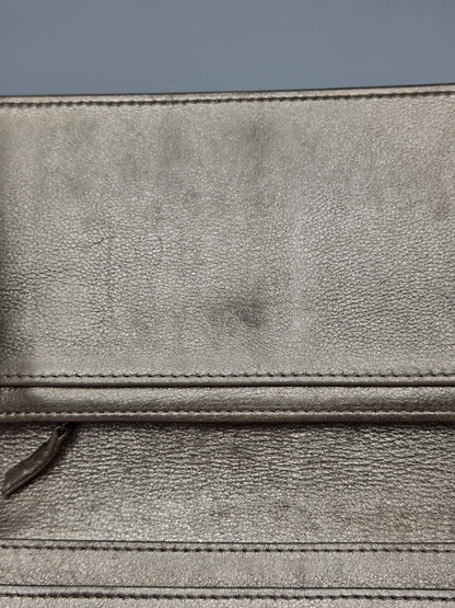 CHANEL Metallic Lambskin Quilted Boy Yen Wallet