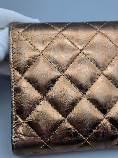 CHANEL 2.55 Reissue Bronze Quilted Leather Flap Wallet