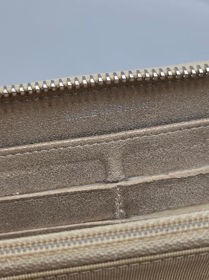 CHANEL Gold Quilted Leather Zip-Around Wallet