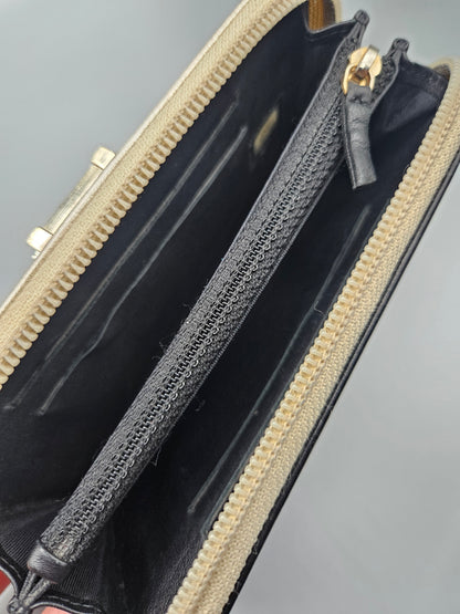 CHANEL Two-Tone Leather Compact Boy Zip Wallet
