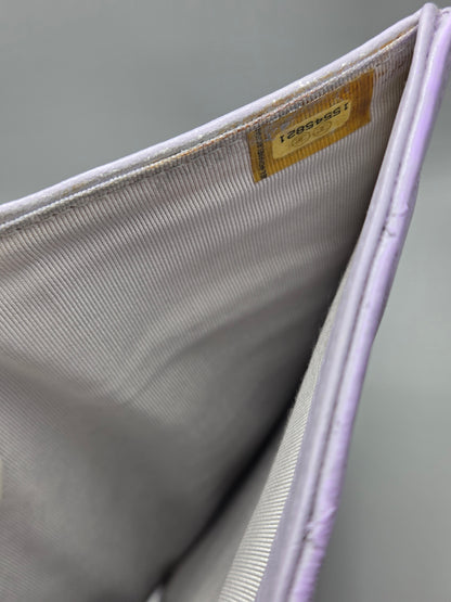 CHANEL Lavender Lambskin Quilted Yen Wallet