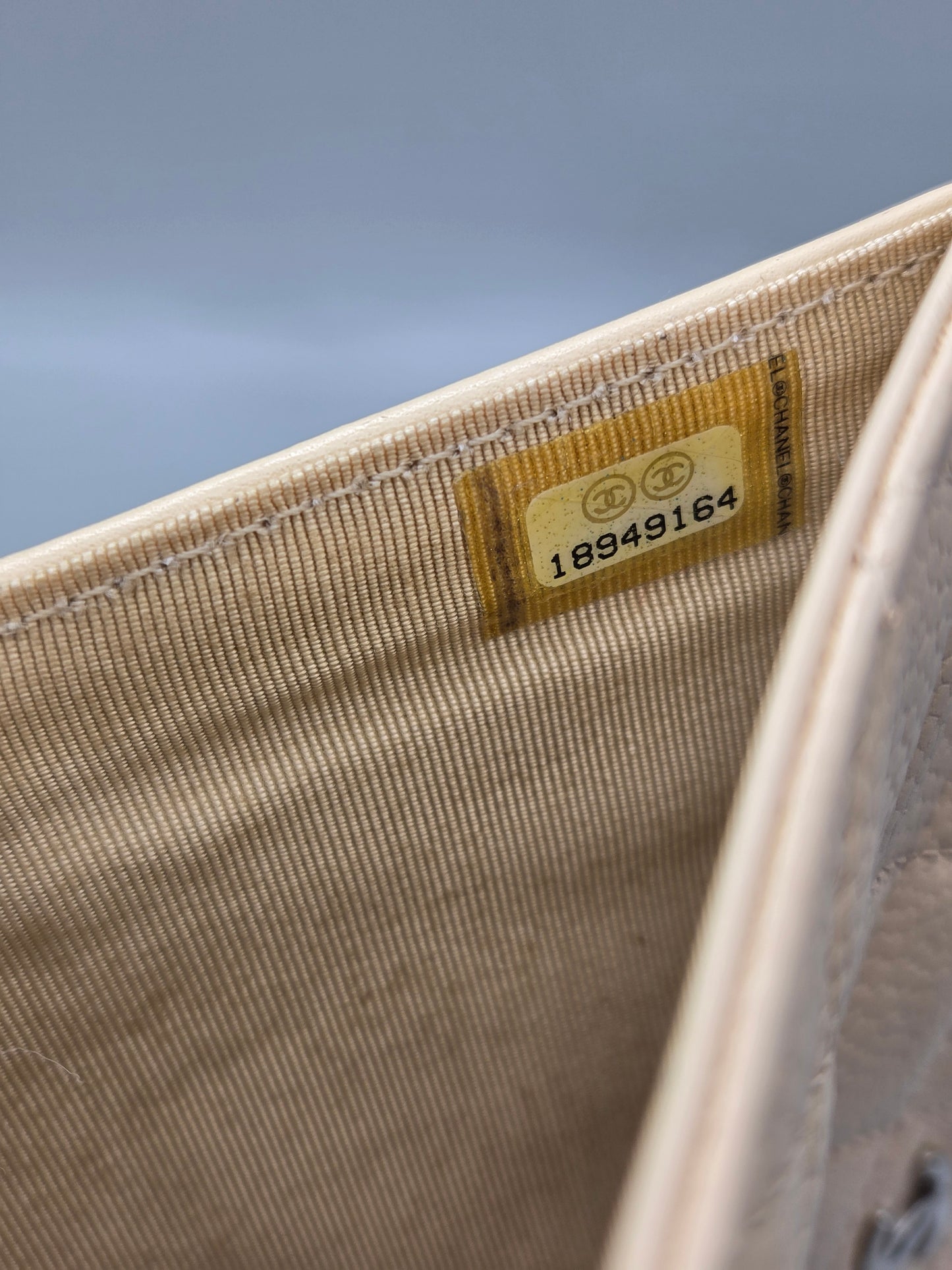 CHANEL Beige Quilted Leather Yen Wallet in Tan