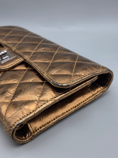 CHANEL 2.55 Reissue Bronze Quilted Leather Flap Wallet
