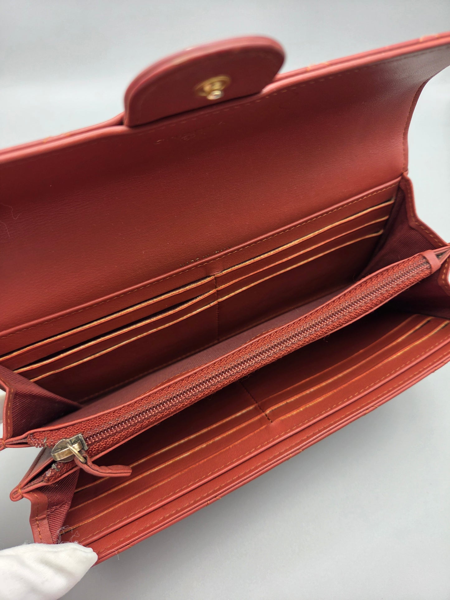 CHANEL Quilted Large Flap Wallet in Maroon Red