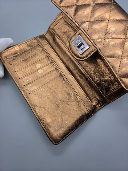 CHANEL 2.55 Reissue Bronze Quilted Leather Flap Wallet