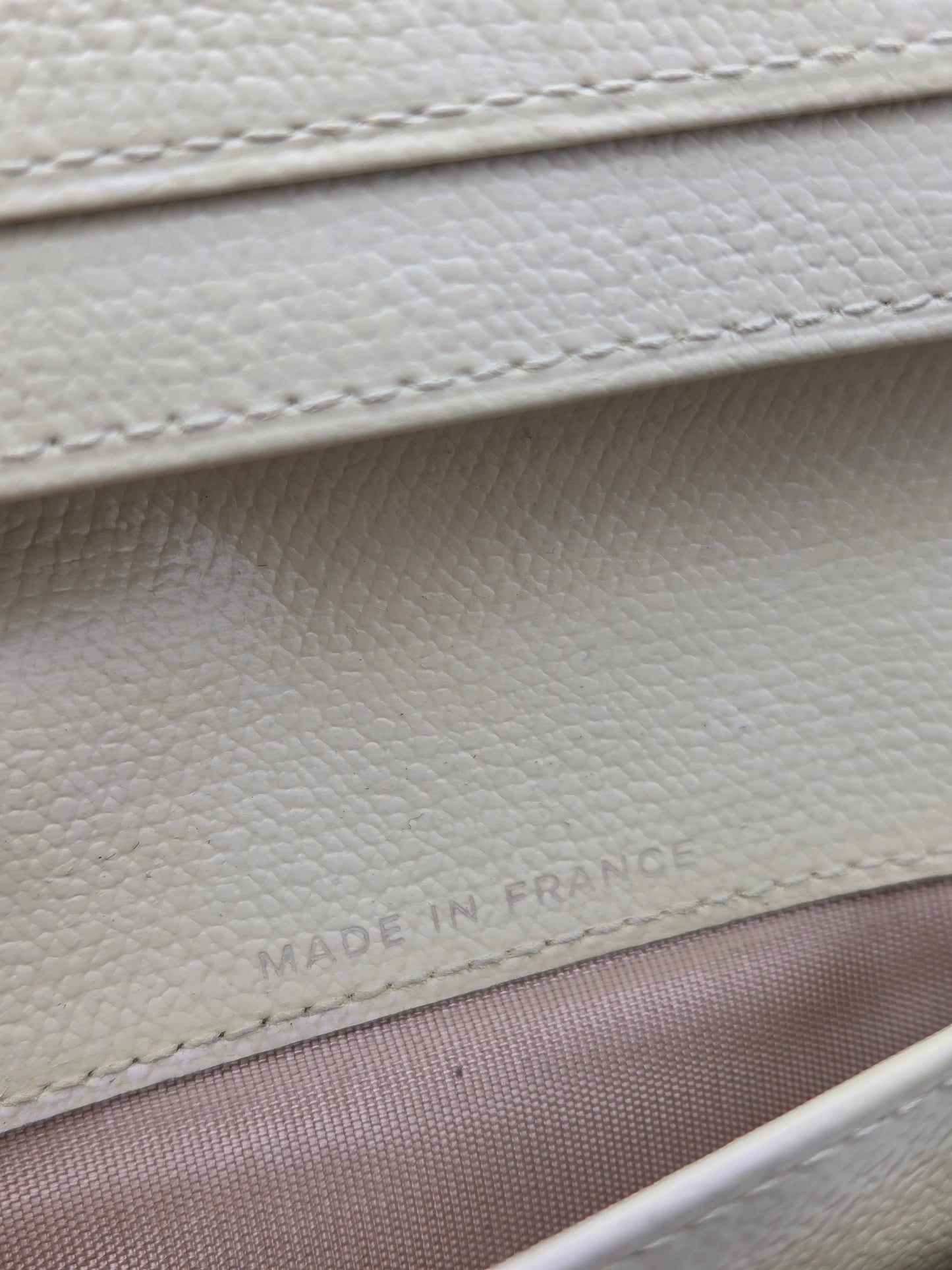 Grained Calfskin CC Button Yen Clutch Wallet in Pale Yellow
