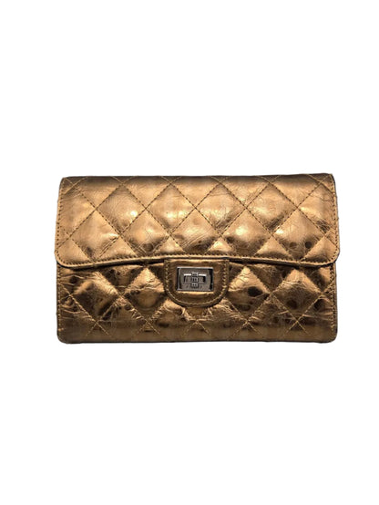 CHANEL 2.55 Reissue Bronze Quilted Leather Flap Wallet