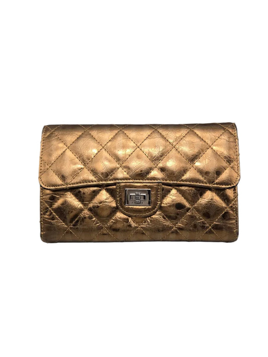 CHANEL 2.55 Reissue Bronze Quilted Leather Flap Wallet