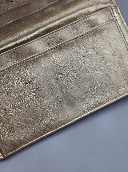 CHANEL Metallic Aged Calfskin Quilted 2.55 Reissue Yen Wallet