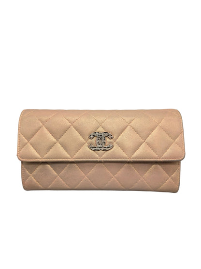 CHANEL Metallic Quilted Leather Large Flap Wallet
