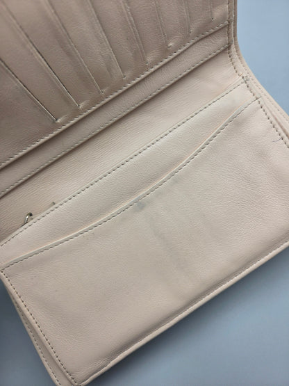 CHANEL Gold Metallic Quilted Leather Yen Wallet