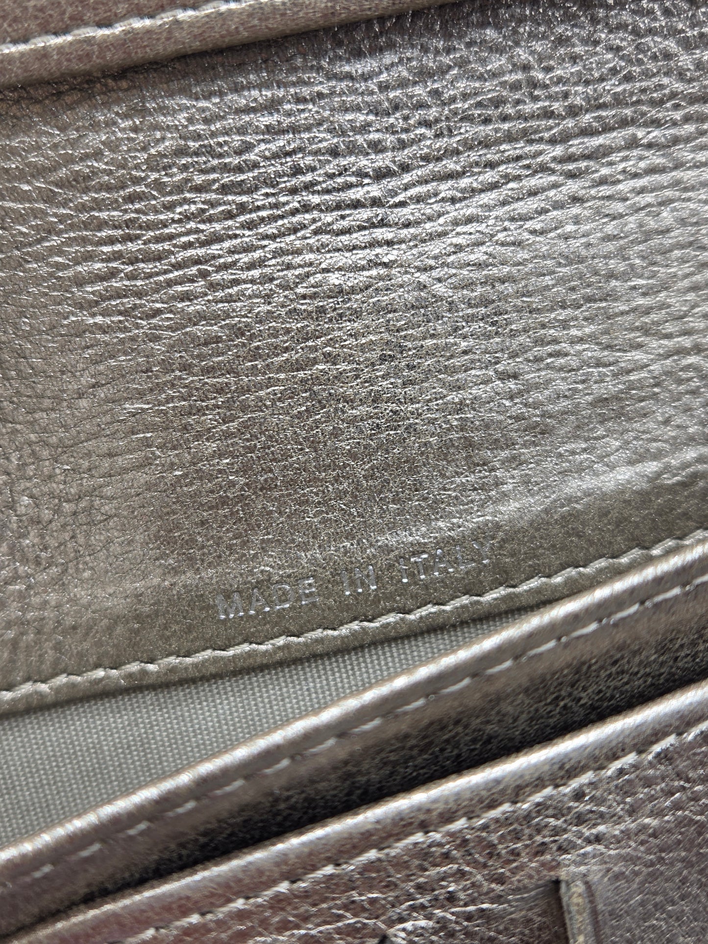 CHANEL Metallic Lambskin Quilted Boy Yen Wallet
