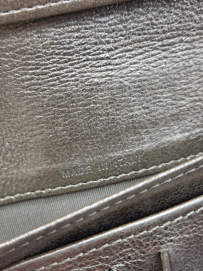 CHANEL Metallic Lambskin Quilted Boy Yen Wallet