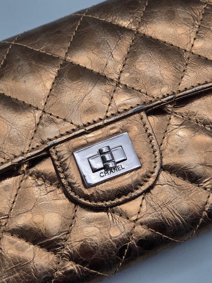 CHANEL 2.55 Reissue Bronze Quilted Leather Flap Wallet