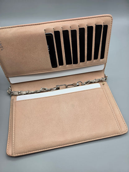 CHANEL Camellia CC Embossed Leather Wallet