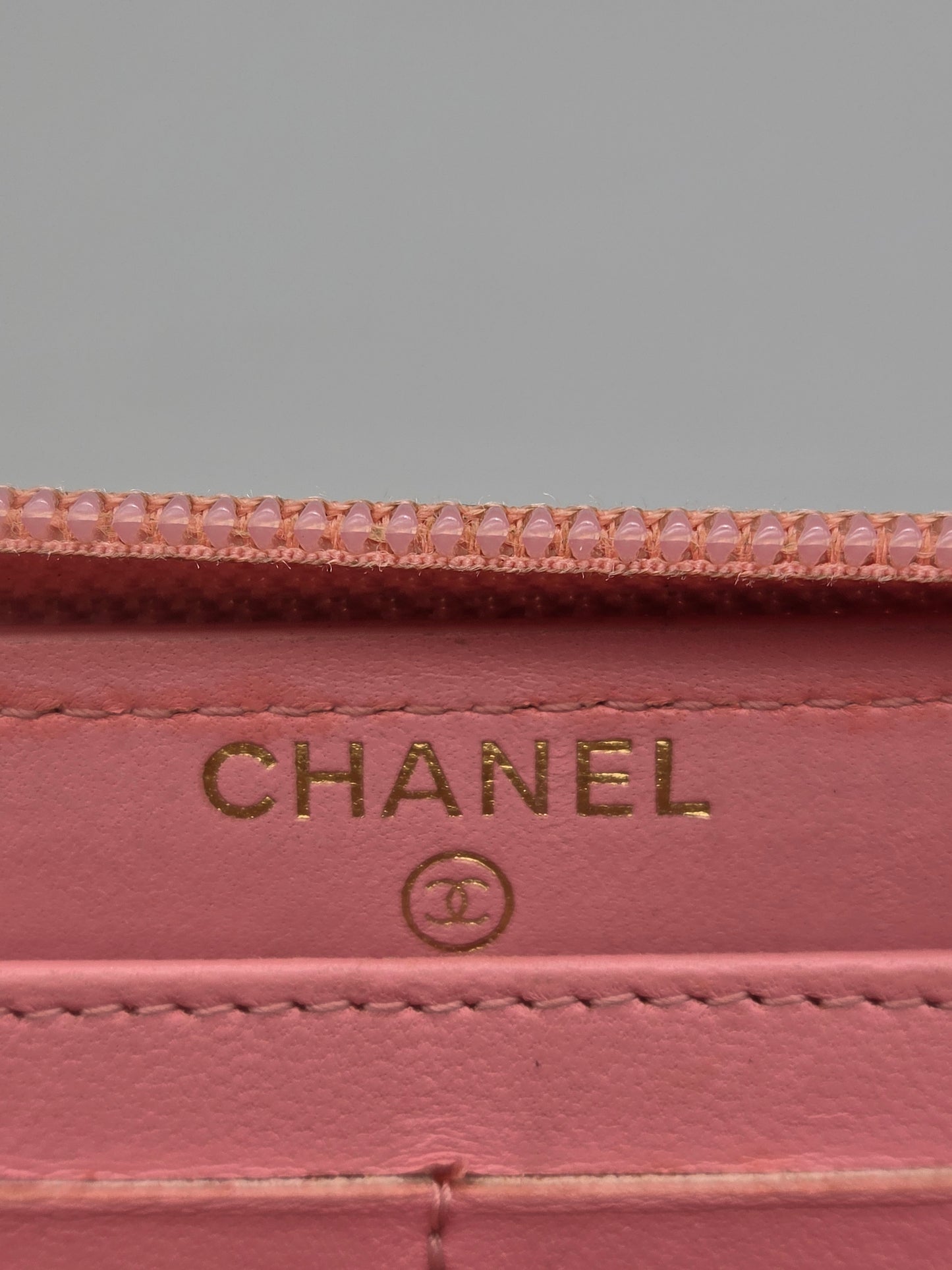 CHANEL Quilted Boy Zip Around Long Wallet