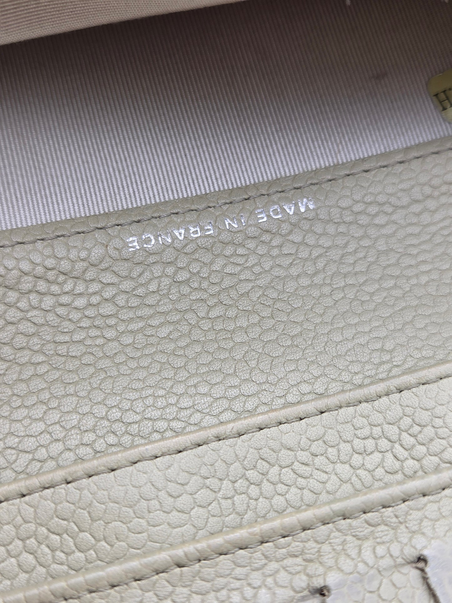 CHANEL Khaki Quilted Leather Yen Wallet