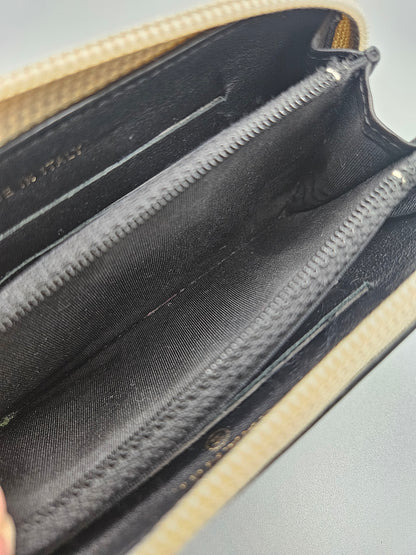CHANEL Two-Tone Leather Compact Boy Zip Wallet