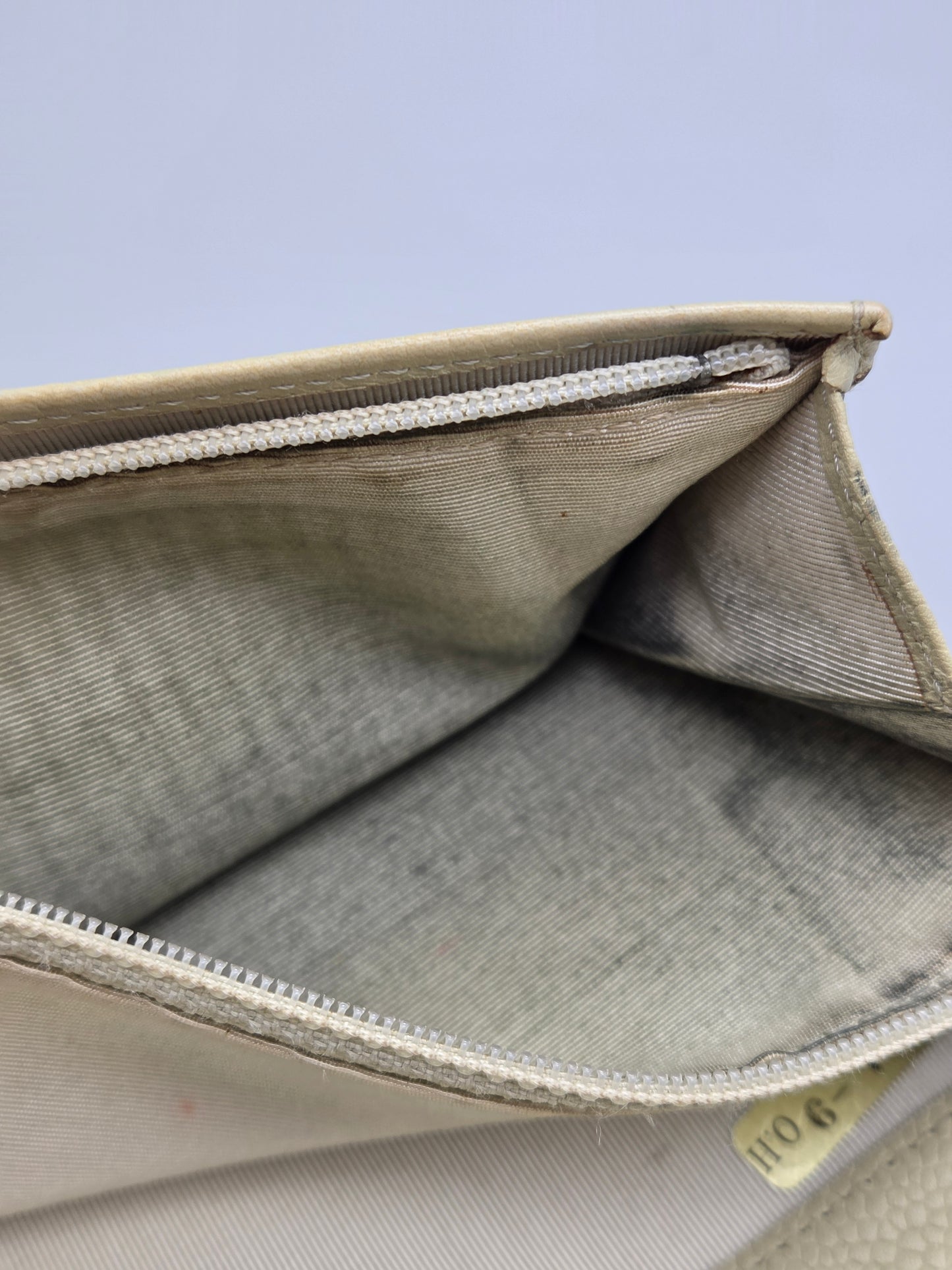 CHANEL Khaki Quilted Leather Yen Wallet