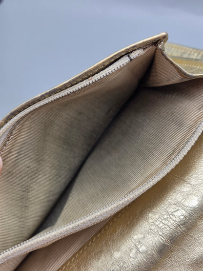 CHANEL Metallic Aged Calfskin Quilted 2.55 Reissue Yen Wallet