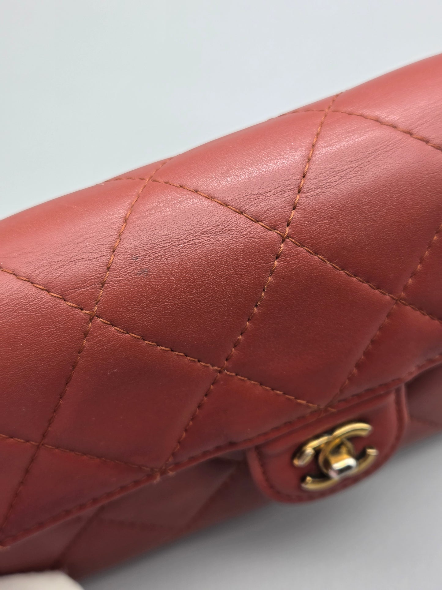 CHANEL Quilted Large Flap Wallet in Maroon Red