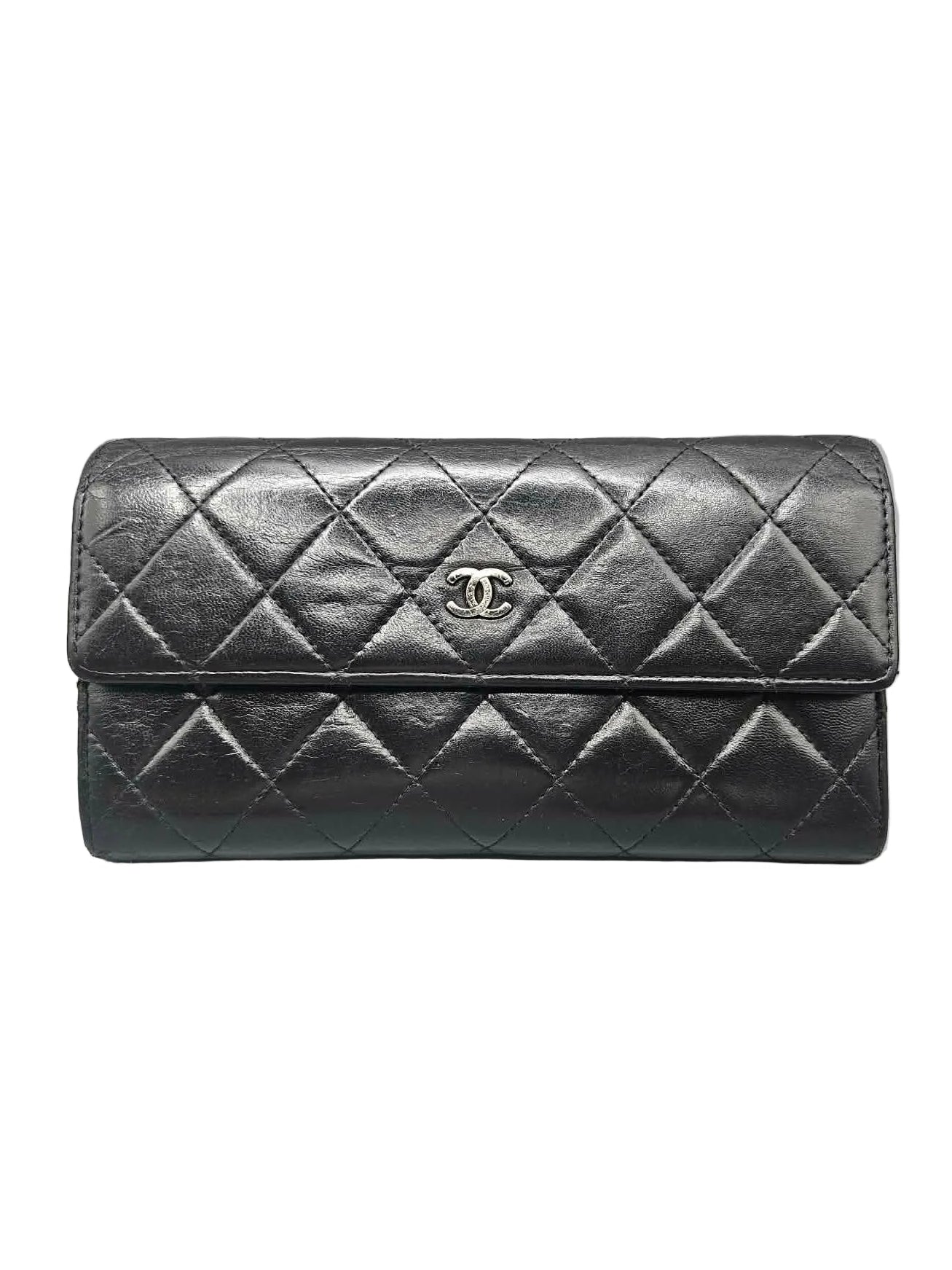 CHANEL Quilted Leather Clutch Wallet