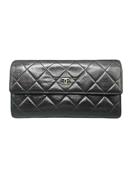 CHANEL Quilted Leather Clutch Wallet